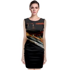 Highway Night Lighthouse Car Fast Classic Sleeveless Midi Dress by Amaryn4rt