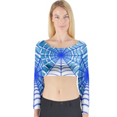 Cobweb Network Points Lines Long Sleeve Crop Top by Amaryn4rt