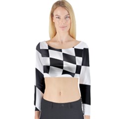 Flag Chess Corse Race Auto Road Long Sleeve Crop Top by Amaryn4rt