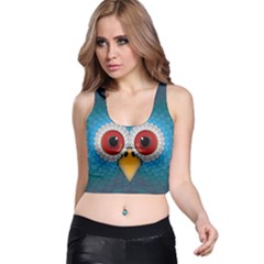 Bird Eyes Abstract Racer Back Crop Top by Amaryn4rt