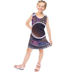 Ethnic Pattern Ornaments And Coffee Cups Vector Kids  Tunic Dress by Amaryn4rt