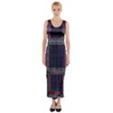 Technology Circuit Board Layout Pattern Fitted Maxi Dress View1