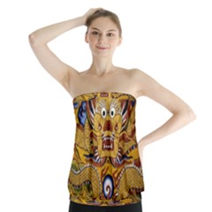 Chinese Dragon Pattern Strapless Top by Amaryn4rt