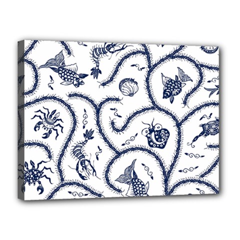 Fish Pattern Canvas 16  X 12  by Simbadda