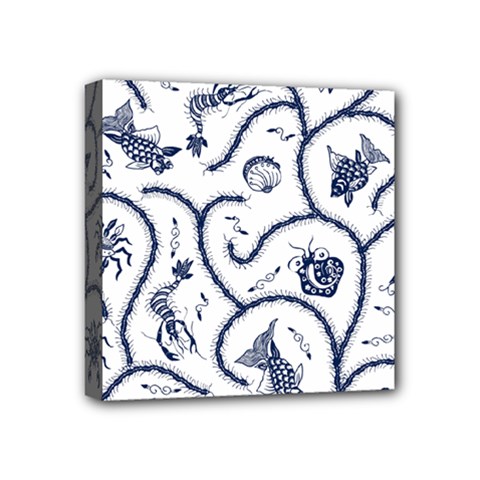 Fish Pattern Mini Canvas 4  X 4  by Simbadda