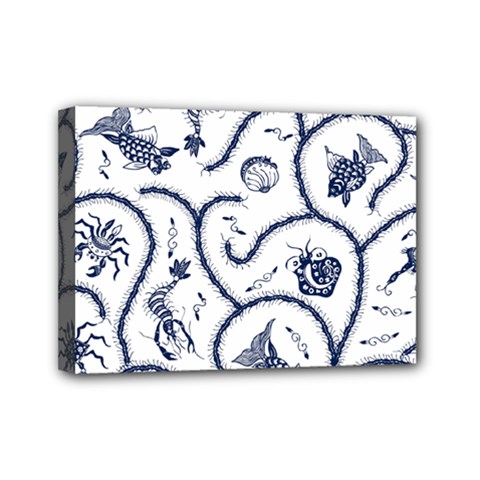 Fish Pattern Mini Canvas 7  X 5  by Simbadda