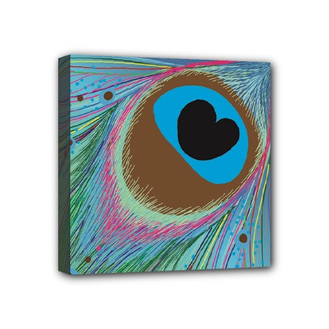 Peacock Feather Lines Background Mini Canvas 4  X 4  by Simbadda