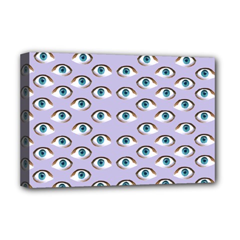 Purple Eyeballs Deluxe Canvas 18  X 12   by boho