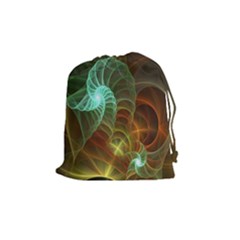 Art Shell Spirals Texture Drawstring Pouches (medium)  by Simbadda