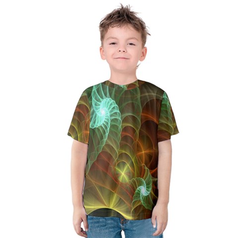 Art Shell Spirals Texture Kids  Cotton Tee by Simbadda