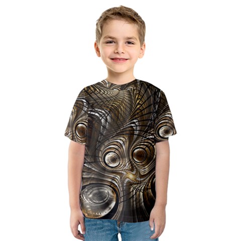 Fractal Art Texture Neuron Chaos Fracture Broken Synapse Kids  Sport Mesh Tee by Simbadda