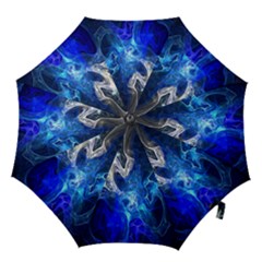 Ghost Fractal Texture Skull Ghostly White Blue Light Abstract Hook Handle Umbrellas (medium) by Simbadda