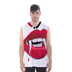 Mouth Jaw Teeth Vampire Blood Men s Basketball Tank Top by Simbadda