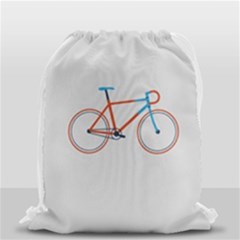 Bicycle Sports Drawing Minimalism Drawstring Bag (small) by Simbadda