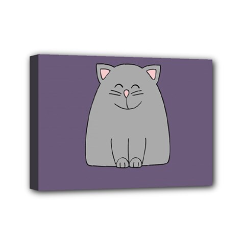 Cat Minimalism Art Vector Mini Canvas 7  X 5  by Simbadda