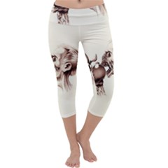 Zombie Apple Bite Minimalism Capri Yoga Leggings by Simbadda