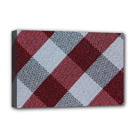 Textile Geometric Retro Pattern Deluxe Canvas 18  X 12   by Simbadda