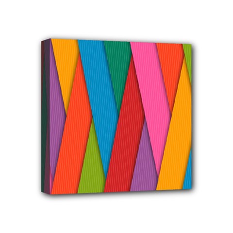 Colorful Lines Pattern Mini Canvas 4  X 4  by Simbadda