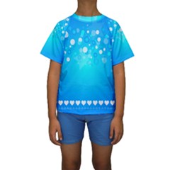 Blue Dot Star Kids  Short Sleeve Swimwear by Simbadda