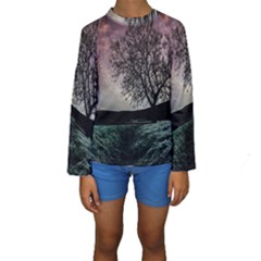 Sky Landscape Nature Clouds Kids  Long Sleeve Swimwear by Simbadda
