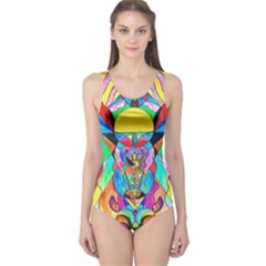 Arcturian Metamorphosis Grid - One Piece Swimsuit by tealswan
