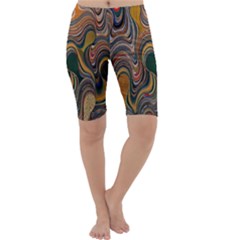 Swirl Colour Design Color Texture Cropped Leggings  by Simbadda