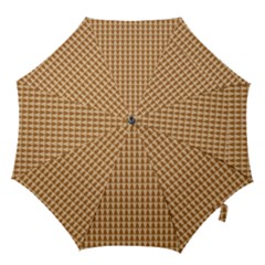 Pattern Gingerbread Brown Hook Handle Umbrellas (large) by Simbadda