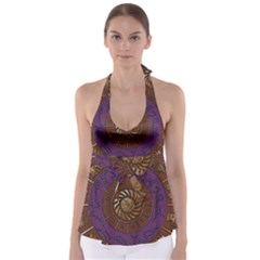 Zodiak Zodiac Sign Metallizer Art Babydoll Tankini Top by Simbadda