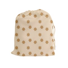 Pattern Gingerbread Star Drawstring Pouches (extra Large) by Simbadda