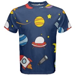Space Background Design Men s Cotton Tee by Simbadda