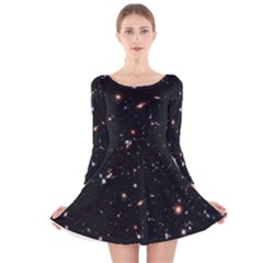 Extreme Deep Field Long Sleeve Velvet Skater Dress by SpaceShop