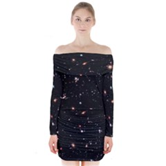 Extreme Deep Field Long Sleeve Off Shoulder Dress by SpaceShop