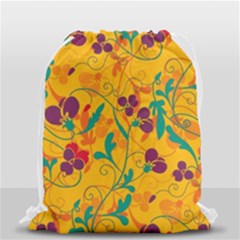 Floral Pattern Drawstring Bag (small) by Valentinaart