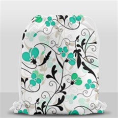 Floral Pattern Drawstring Bag (small) by Valentinaart