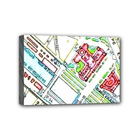 Paris Map Mini Canvas 6  X 4  by Simbadda