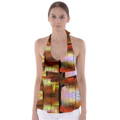 Fractal Tiles Babydoll Tankini Top by Simbadda
