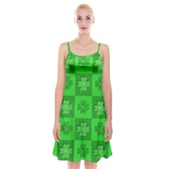 Fabric Shamrocks Clovers Spaghetti Strap Velvet Dress by Simbadda