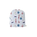 Seaside Nautical Themed Pattern Seamless Wallpaper Background Drawstring Pouches (Small)  View2