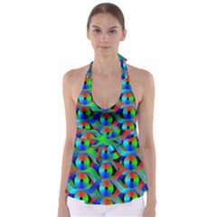 Bee Hive Color Disks Babydoll Tankini Top by Amaryn4rt
