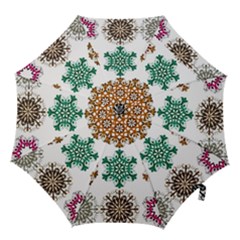 A Set Of 9 Nine Snowflakes On White Hook Handle Umbrellas (small) by Amaryn4rt