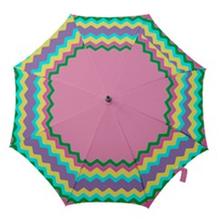 Easter Chevron Pattern Stripes Hook Handle Umbrellas (small) by Amaryn4rt