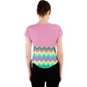 Easter Chevron Pattern Stripes Crew Neck Crop Top View2