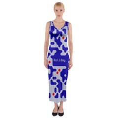Digital Computer Graphic Qr Code Is Encrypted With The Inscription Fitted Maxi Dress by Amaryn4rt