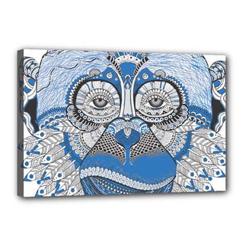 Pattern Monkey New Year S Eve Canvas 18  X 12  by Simbadda
