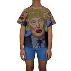 Donald Trump Kids  Short Sleeve Swimwear by Valentinaart