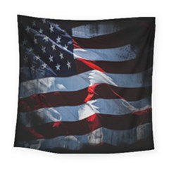 Grunge American Flag Background Square Tapestry (large) by Simbadda