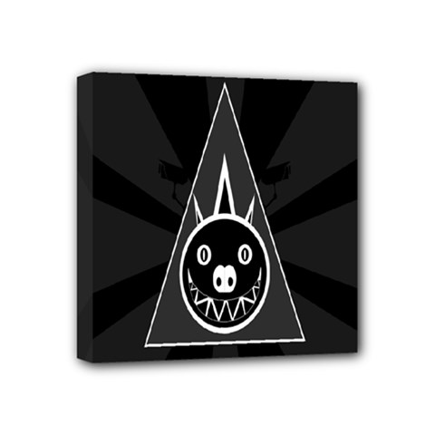 Abstract Pigs Triangle Mini Canvas 4  X 4  by Simbadda