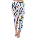 Colorful Letters From Wood Ice Cream Stick Isolated On White Background Capri Winter Leggings  View4