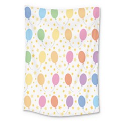 Balloon Star Rainbow Large Tapestry by Mariart