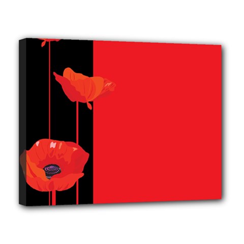 Flower Floral Red Back Sakura Canvas 14  X 11  by Mariart